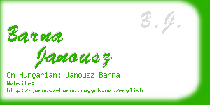 barna janousz business card